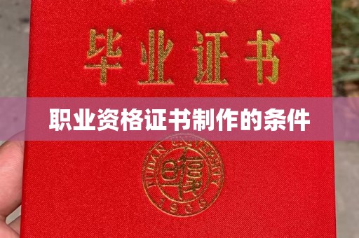 凤冈职业资格证书制作的条件